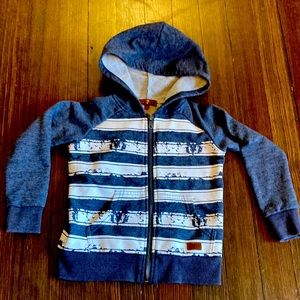 7 for All Mankind Striped Distressed Hoodie